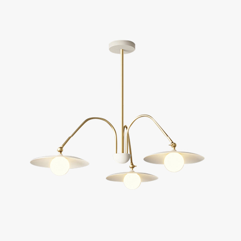 Arisha Suspension Fleur Art Déco, Métal/Verre, Blanc, Salon - Neutralighting