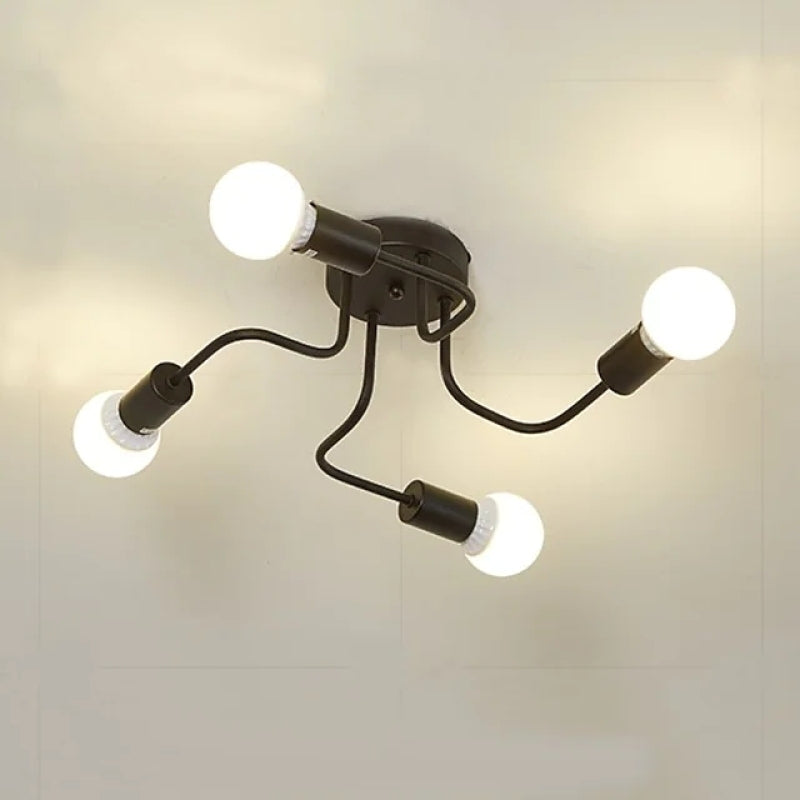 Arisha Plafonnier Boule Moderne, Métal, Noir/Blanc, Salon - Neutralighting