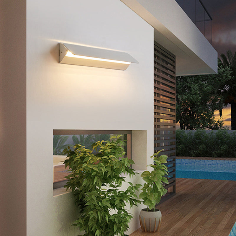 Ray Applique Murale Rectangulaire Moderne, Métal, Blanc, Jardin - Neutralighting