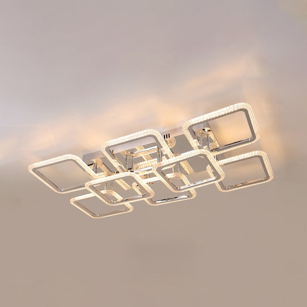 Arisha Plafonnier Rectangle Moderne, Métal/Acrylique, Blanc, Salon - Neutralighting