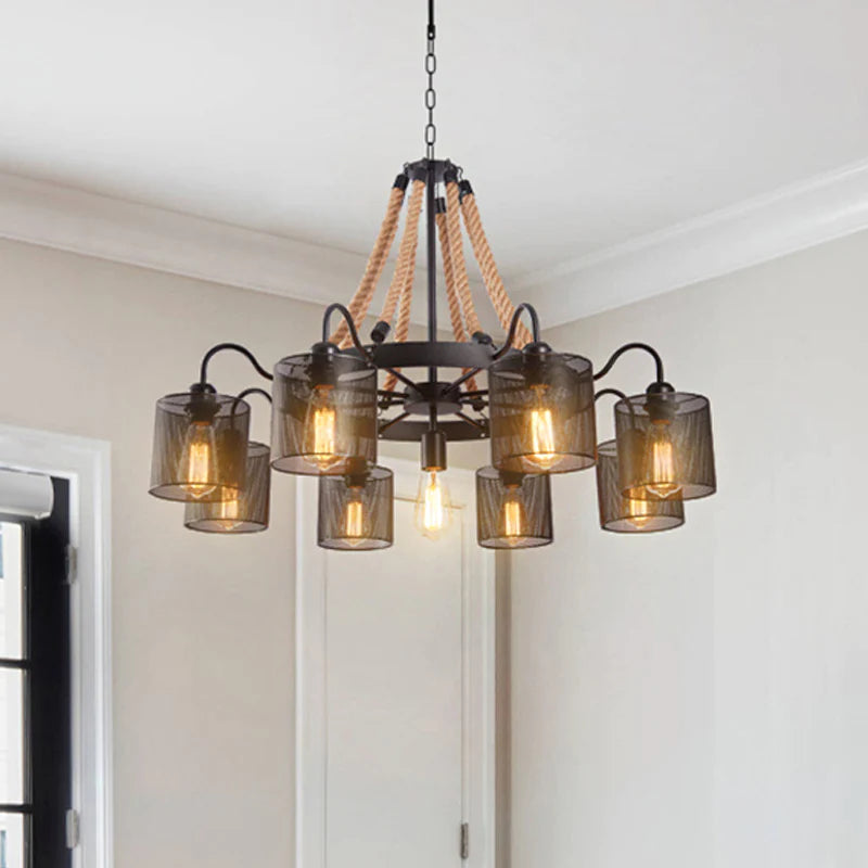 Epoch Suspension LED Vintage Corde Noire/Métal Salon - Neutralighting