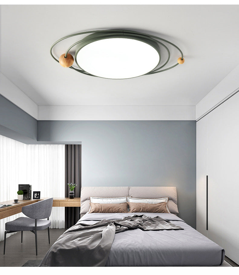 Arisha Plafonnier Rond Moderne, Metal/Bois, Blanc/Noir/Gris/Vert/Bleu, Salon - Neutralighting