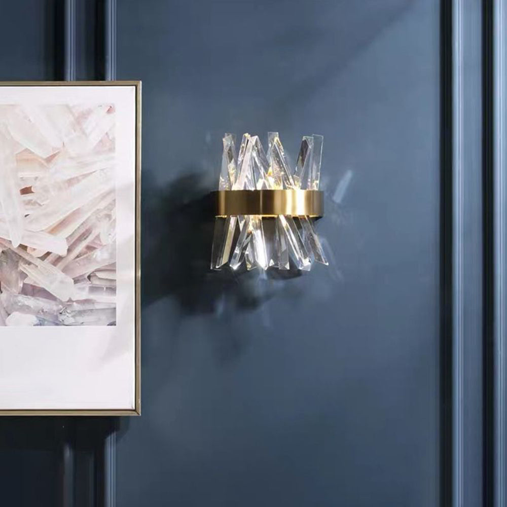 Kristy Applique Murale Luxueux LED Moderne Métal Cristal Or Chambre à Coucher/Salon - Neutralighting