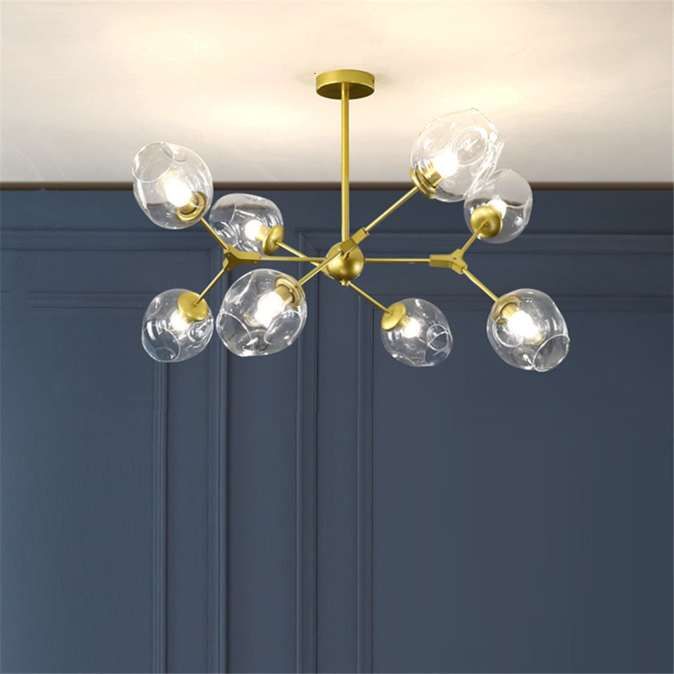 Valentina Suspension Multi Retro, Metal/Verre, Noir/Or, Chambre - Neutralighting