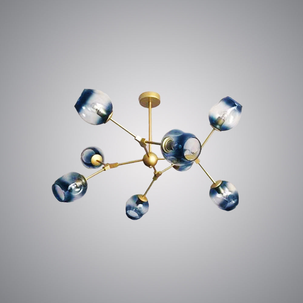 Valentina Suspension Multi Retro, Metal/Verre, Noir/Or, Chambre - Neutralighting