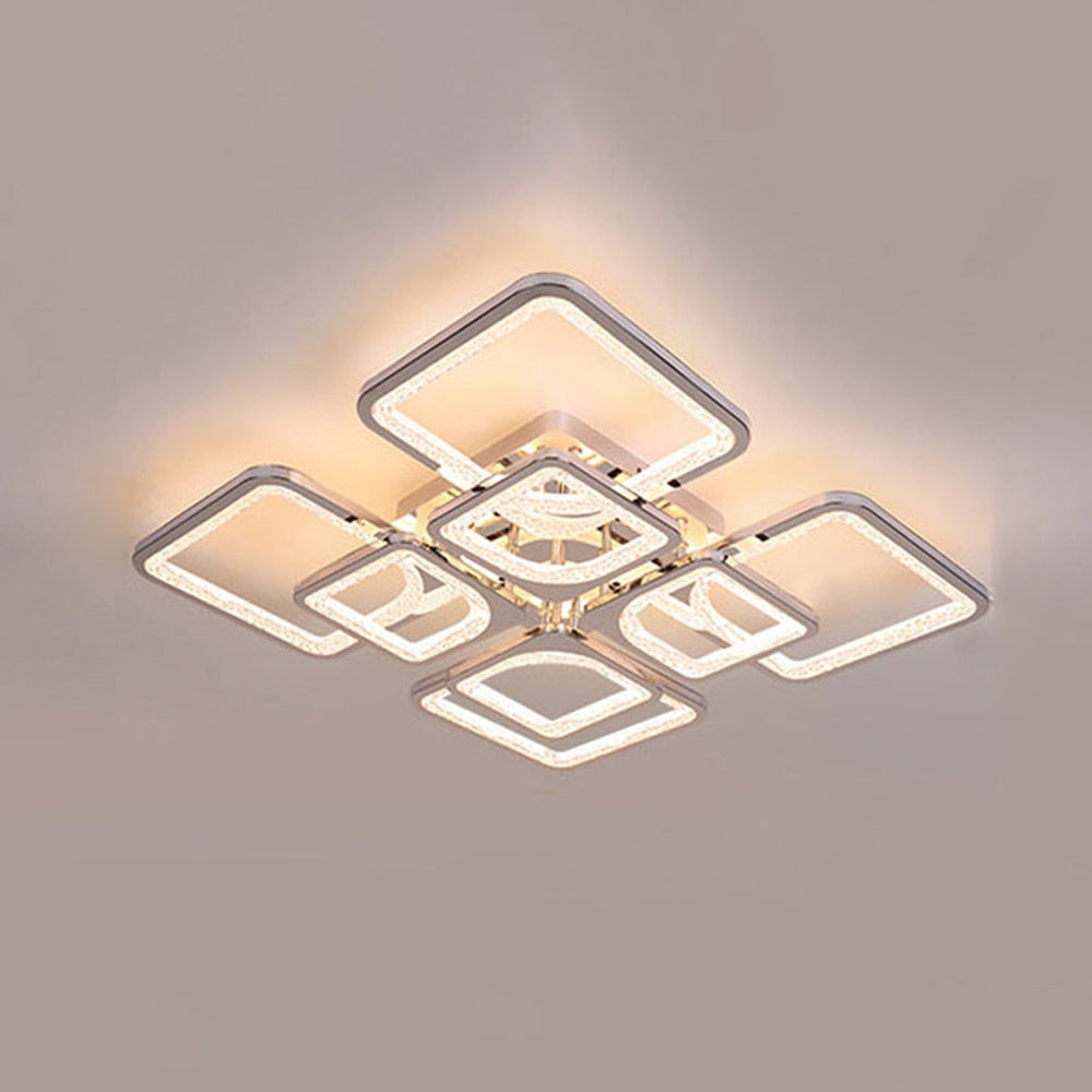 Arisha Plafonnier Rectangle Moderne, Métal/Acrylique, Blanc, Salon - Neutralighting