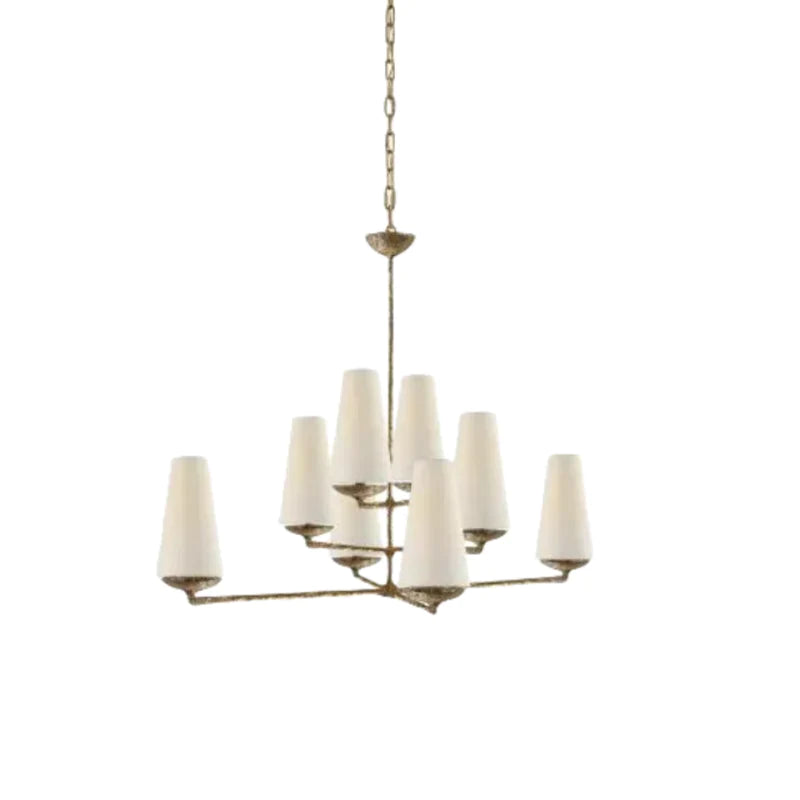 Silva Lustre LED Moderne Design, Métal/Tissu, Noir/Or, Salle à Manger