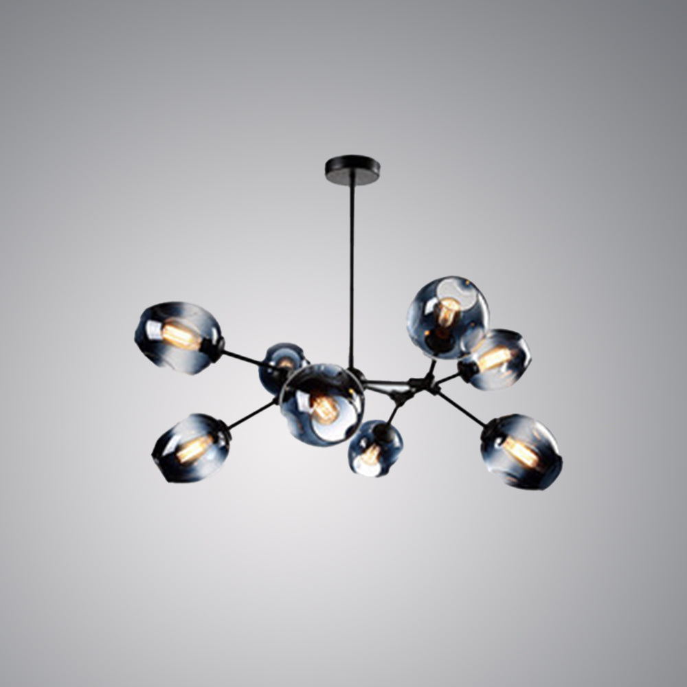 Valentina Suspension Multi Retro, Metal/Verre, Noir/Or, Chambre - Neutralighting