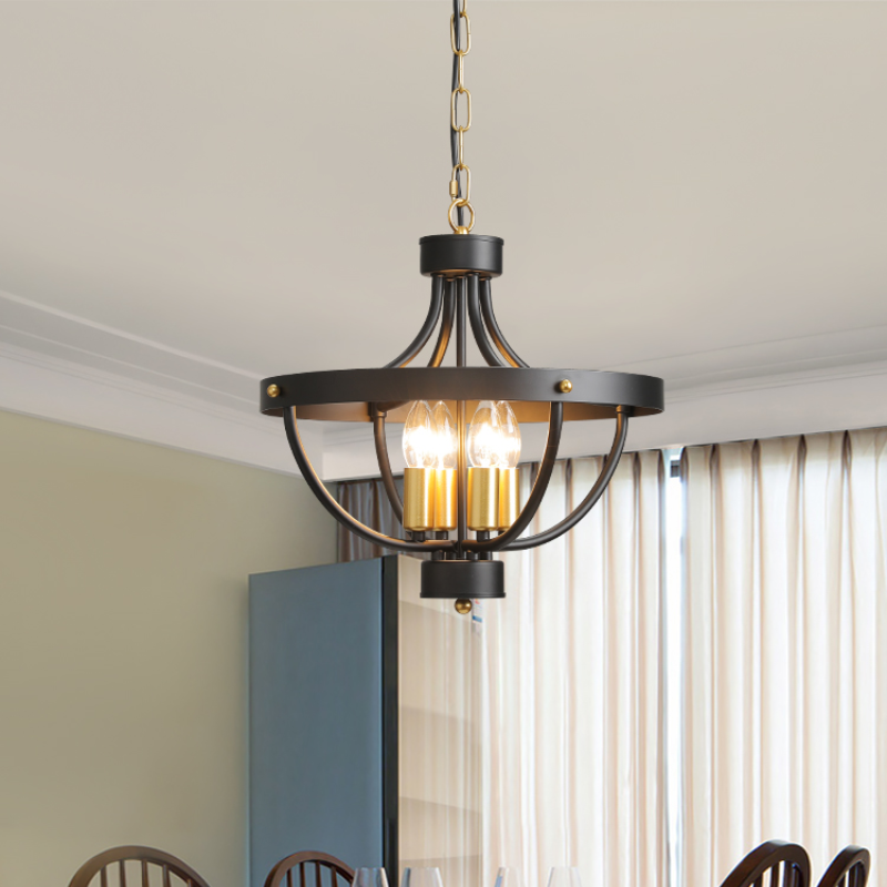 Silva Vintage LED Suspension Noir Métal Salon/Chambre à Coucher - Neutralighting