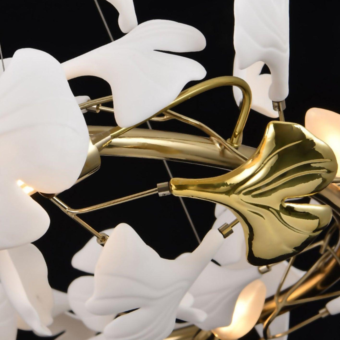 Olivia Lustre Fleur AntGlo Moderne , Métal/Céramique, Or, Escalier