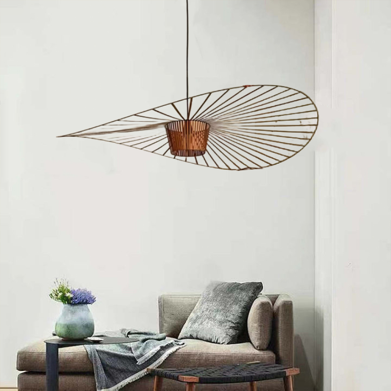 Zenro Suspension Vague Moderne. Tissu. Noir/Marron/Doré/Blanc. Salon