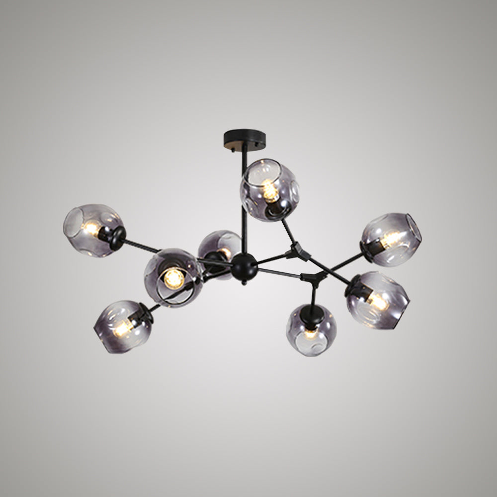 Valentina Suspension Multi Retro, Metal/Verre, Noir/Or, Chambre - Neutralighting
