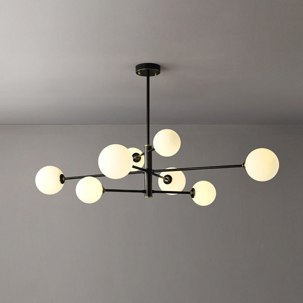 Truva Lustre Bulle Moderne. Cuivre/Verre. Noir/Cuivre. Salon