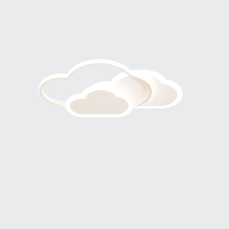 Arisha Plafonnier Nuage Moderne, Acrylique/Metal, Blanc/Rose, Chambre - Neutralighting