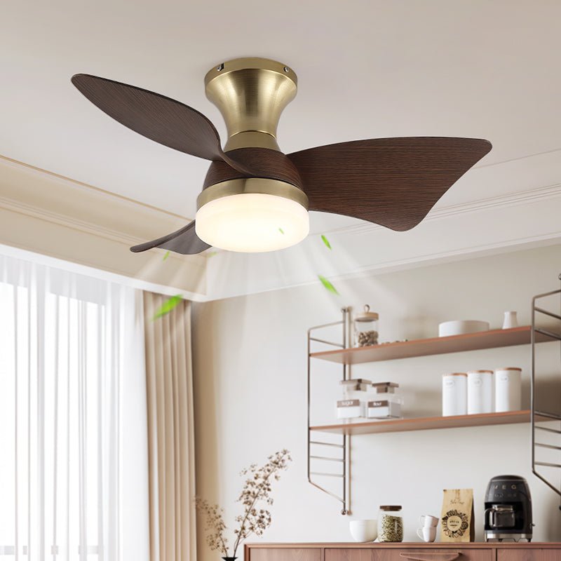 Plafonnier Ventilateur Aureon Moderne en Bois, vue en angle