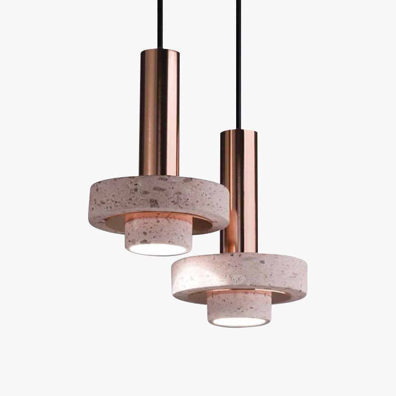 Aelith Suspension Cylindre Moderne Métal/Pierre Salle à Manger