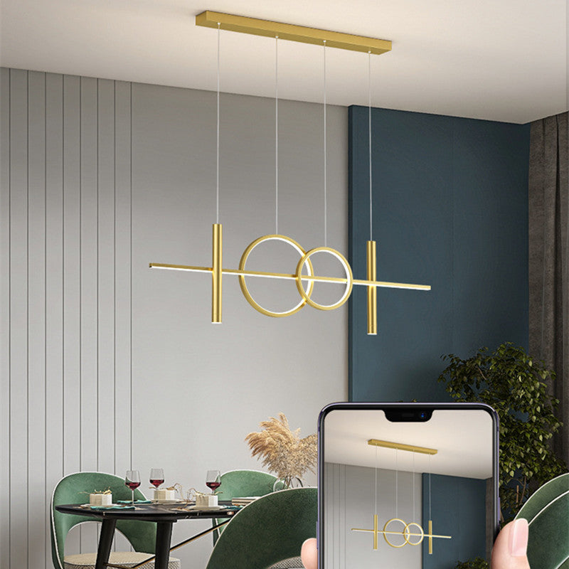 Arisha Suspension Circulaire Moderne LED Métal Noir/Or Salon/Salle à manger - Neutralighting
