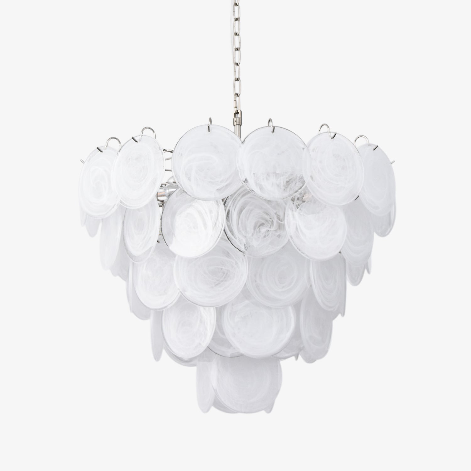 Aurora Chandelier White Murano Glass Disc - Letslighting