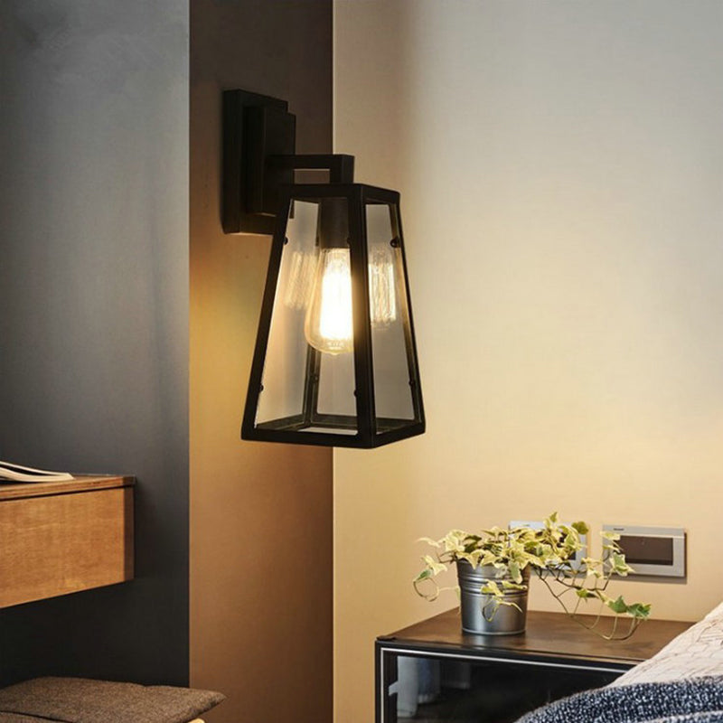 Silva Applique Murale Landerne Industriel, Métal/Verre, Noir, Extérieur - Neutralighting