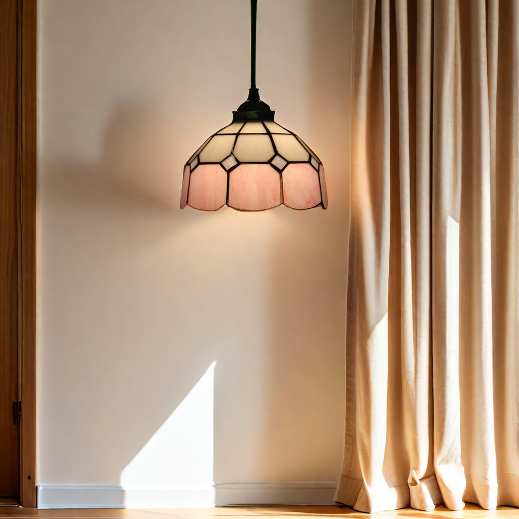 Tiffany Dôme Ombre Européenne Suspension Tachée Verre Salon - Neutralighting
