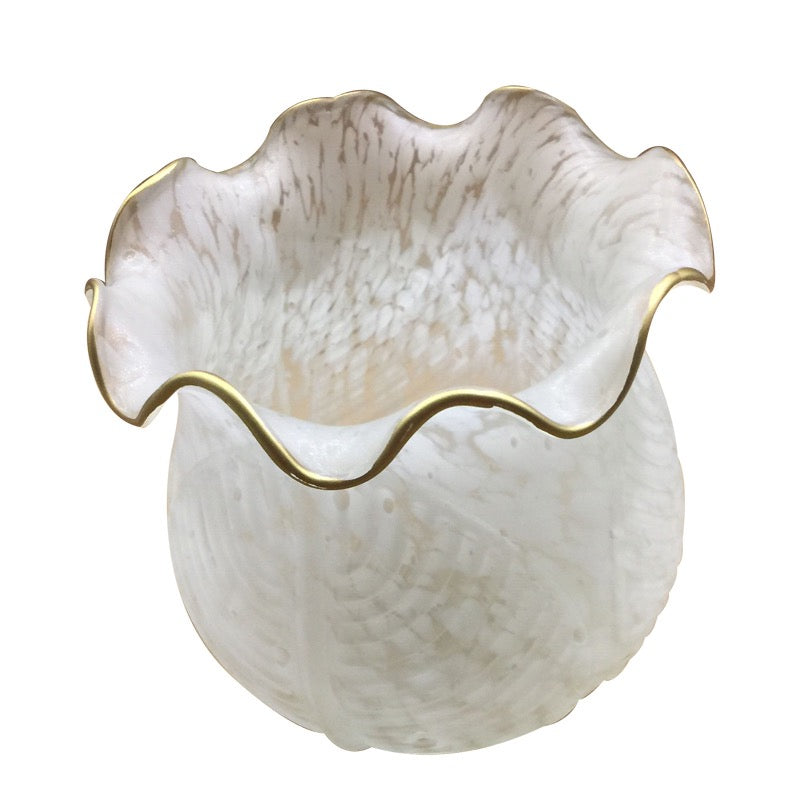 Ray Applique Fleur Vintage, Métal/Verre, Blanc/Bronze, Salon - Neutralighting