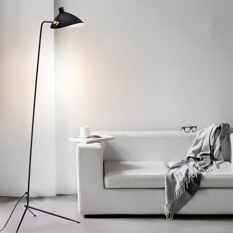Arisha Lampadaire Cône Industriel, Métal, Noir, Salon - Neutralighting