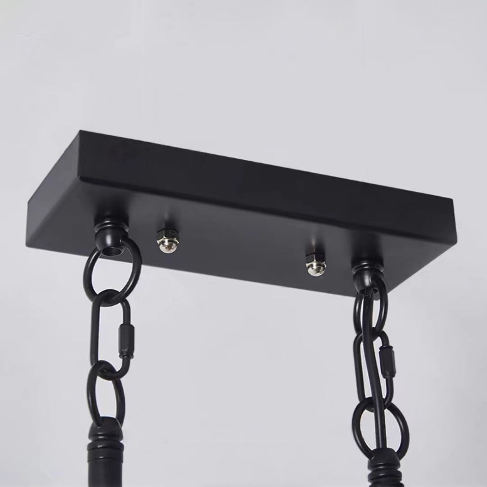 Silva Luminaires Suspensions Cage Industrielle Design Métal Bois Marron Salon/Cuisine/Bar - Neutralighting