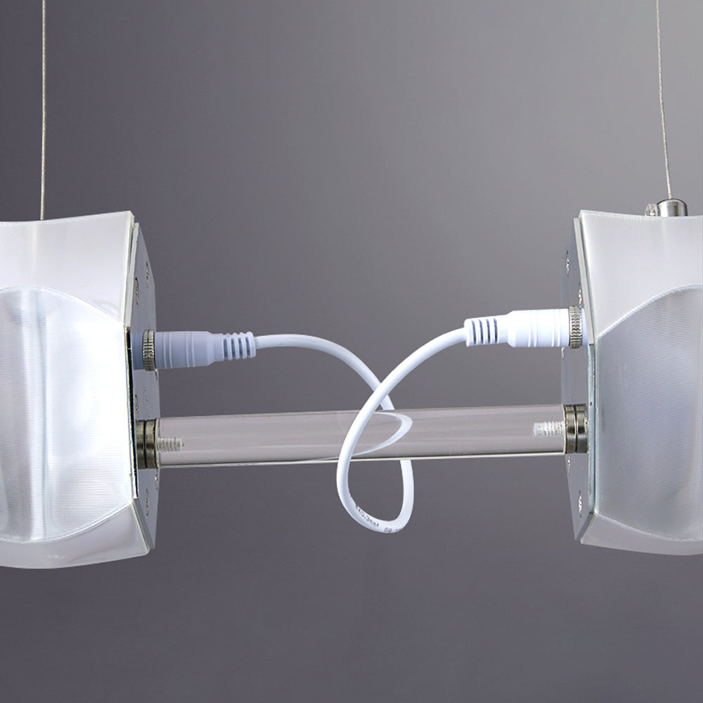 Arisha Suspension Linéaire Moderne, Metal/PET, Blanc, Salon - Neutralighting