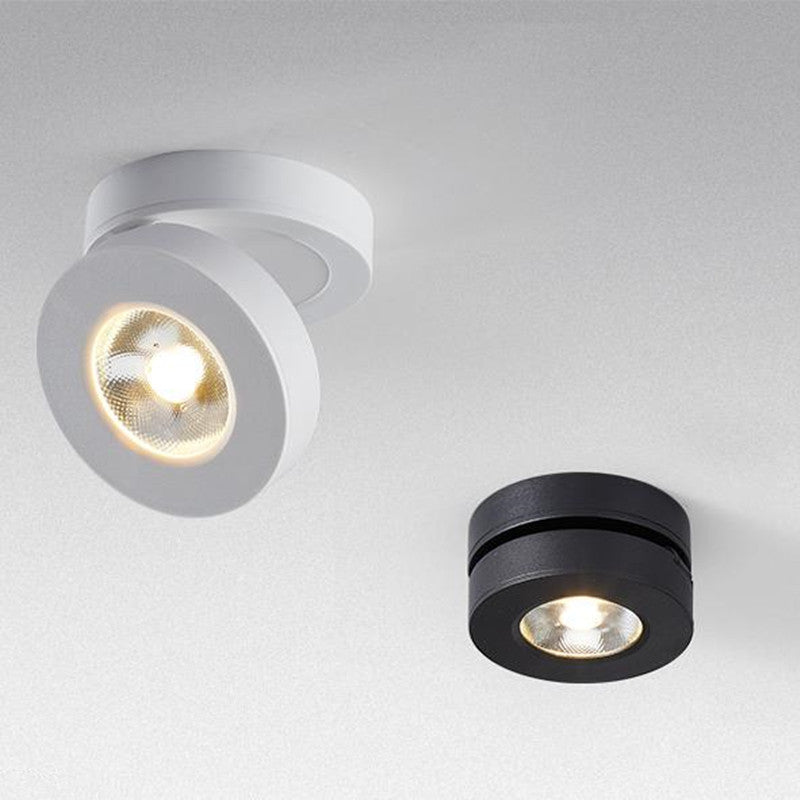 Arisha Plafonnier Rond Simple, Métal, Blanc/Noir, Chambre - Neutralighting
