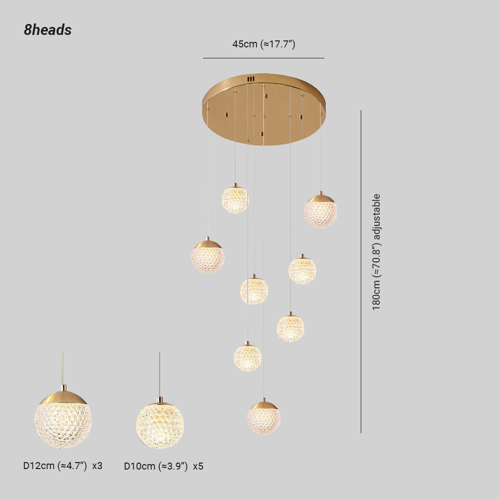 Arisha Luminaires Suspensions Multi/Bulle Moderne Métal/Acrylique Doré Chambre à Coucher - Neutralighting