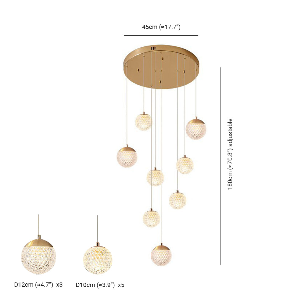 Arisha Luminaires Suspensions Multi/Bulle Moderne Métal/Acrylique Doré Chambre à Coucher - Neutralighting