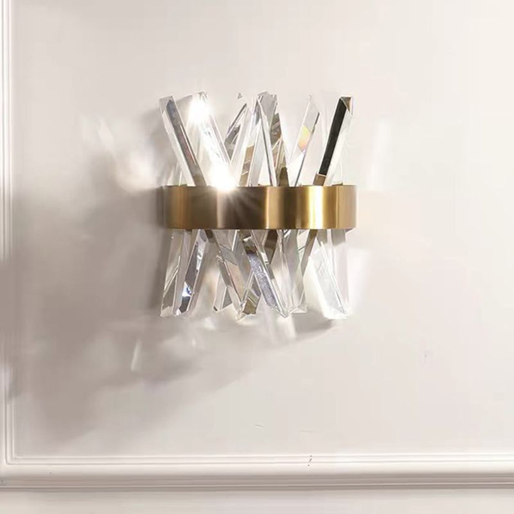 Kristy Applique Murale Luxueux LED Moderne Métal Cristal Or Chambre à Coucher/Salon - Neutralighting