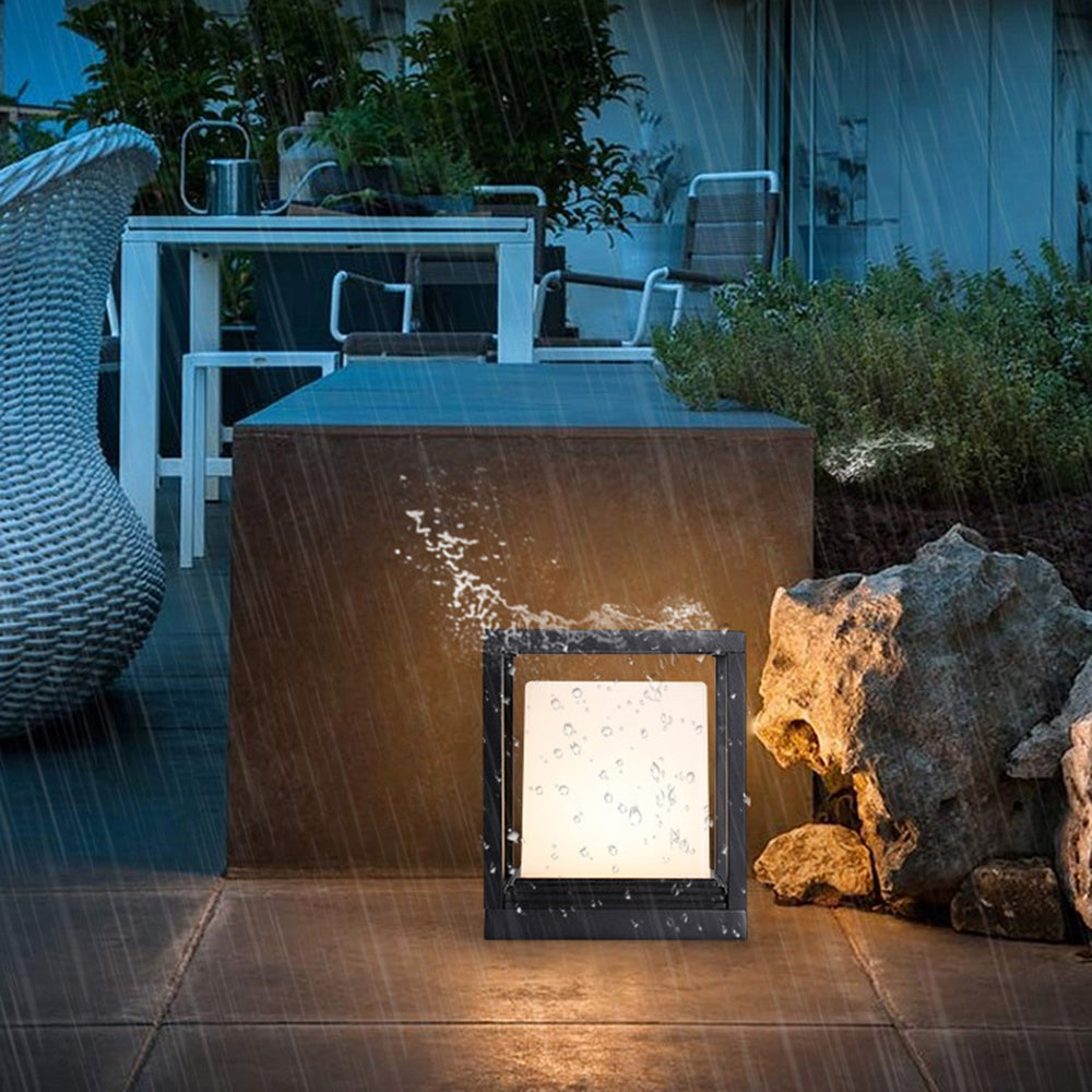 Ray Lampe Solaire Pilier Moderne, Métal, Noir, Allée
