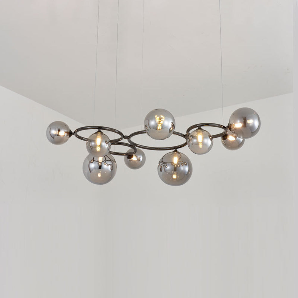 Valentina Luminaires Suspensions Anneau Moderne Métal/Verre Noir/Blanc/Gris/Doré Chambre à Coucher