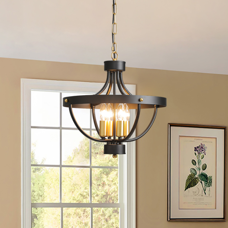 Silva Vintage LED Suspension Noir Métal Salon/Chambre à Coucher - Neutralighting