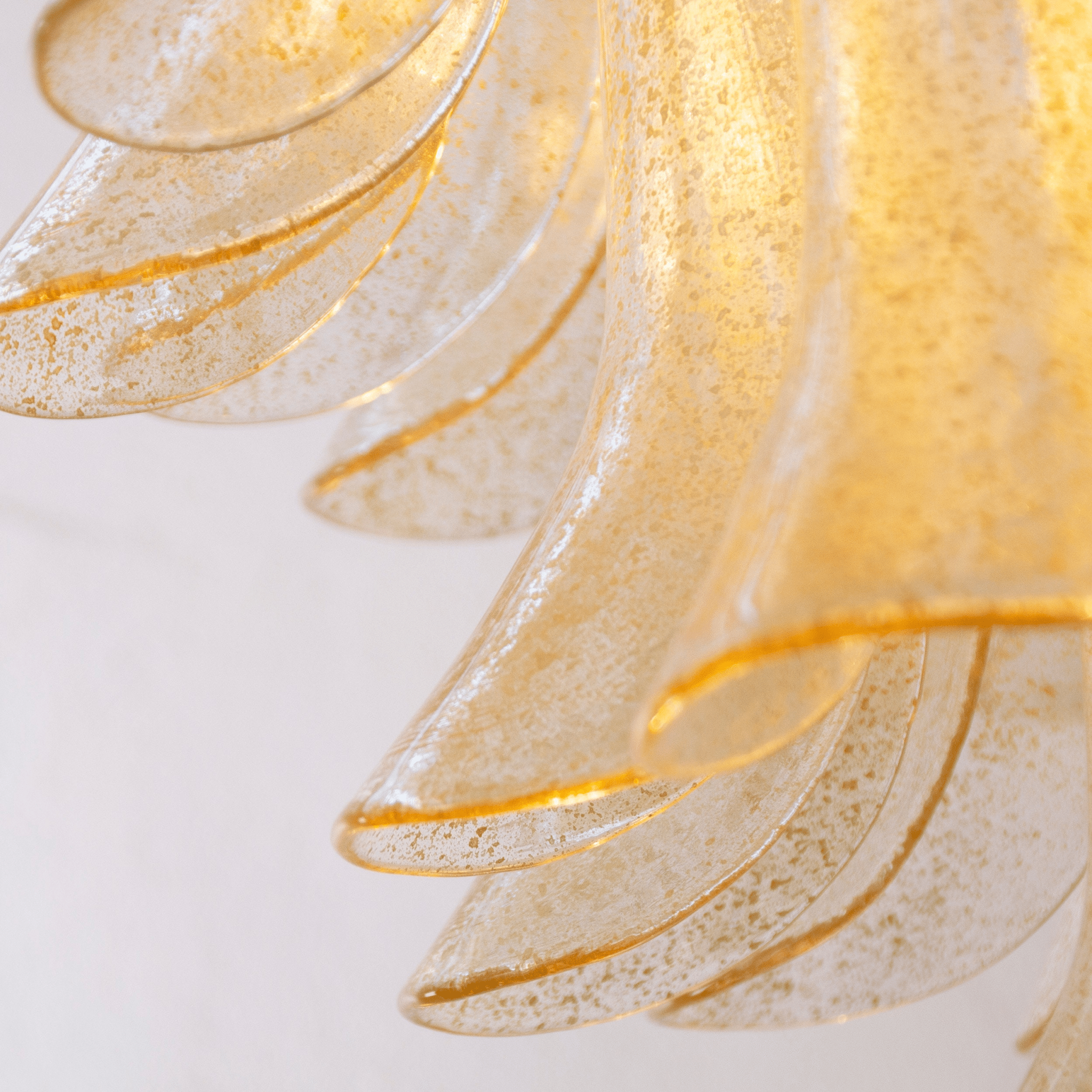 Aurora Chandelier Amber Lily Murano Glass Layered Centerpiece - Letslighting
