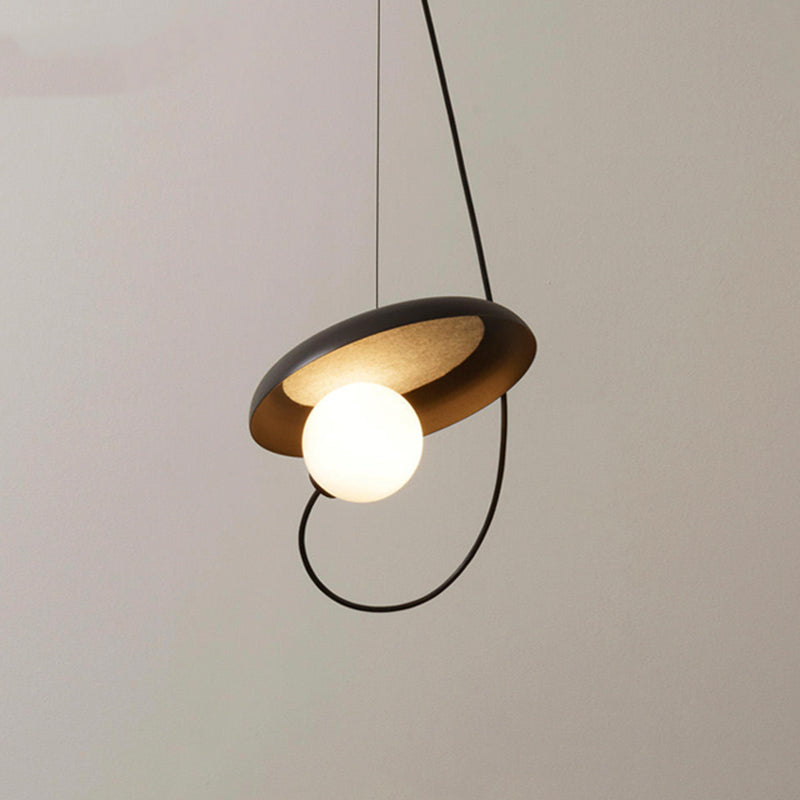 Arisha Suspension Art Déco Stylisé, Métal/Acrylique, Noir/Blanc/Cuivre, Salon/Chambre à Coucher - Neutralighting