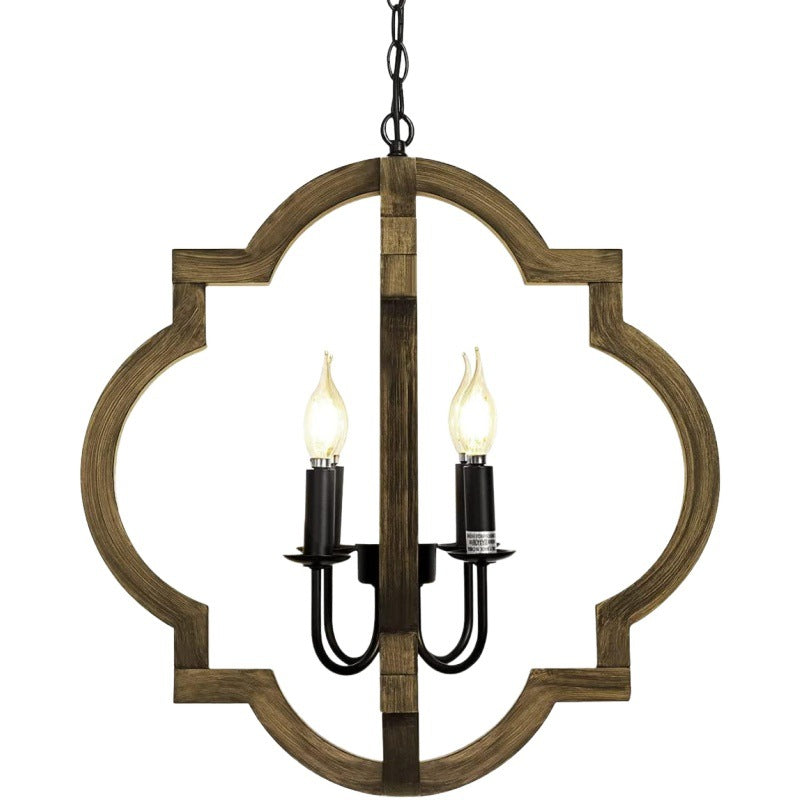 Silva Vintage LED Lustre Métal/Bois Salon/Chambre À Coucher