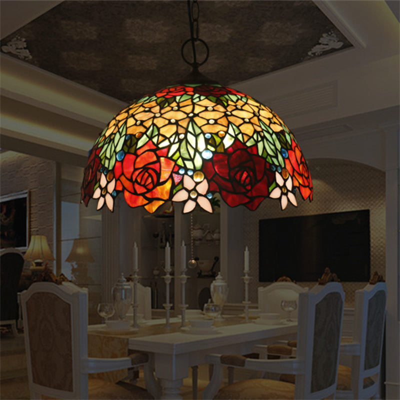 Tiffany Vintage Luxe Suspension Verre Chambre À Coucher - Neutralighting