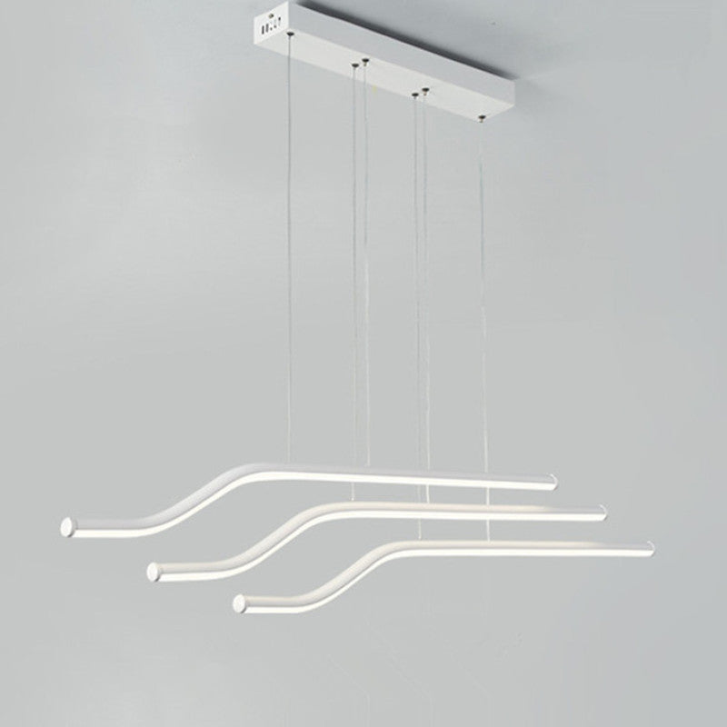Arisha Lustre Linéaire Minimaliste, Metal/Gel de silice, Noir/Blanc, Chambre - Neutralighting