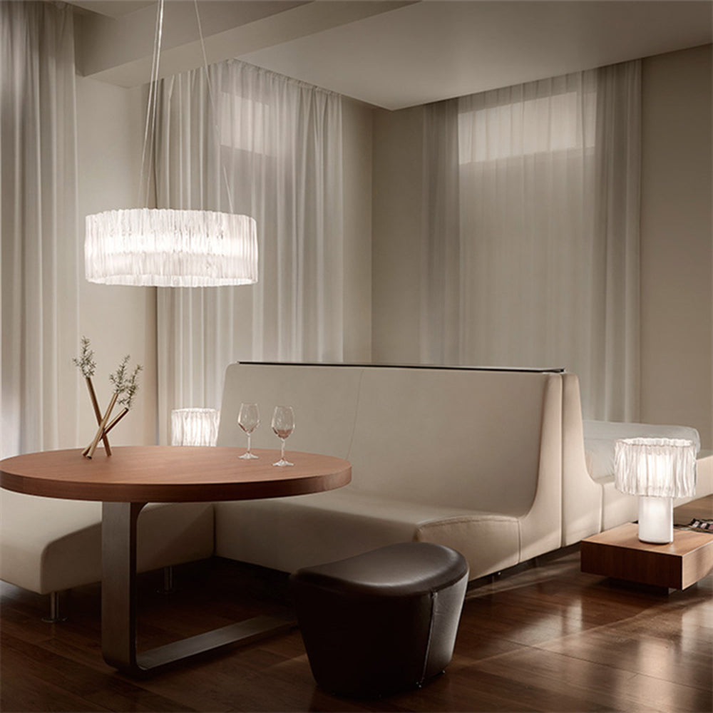 Kristy Suspension Anneau Simple, Acrylique/Acier, Or/Blanc Chambre - Neutralighting