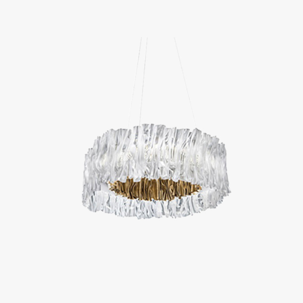 Kristy Suspension Anneau Simple, Acrylique/Acier, Or/Blanc Chambre - Neutralighting