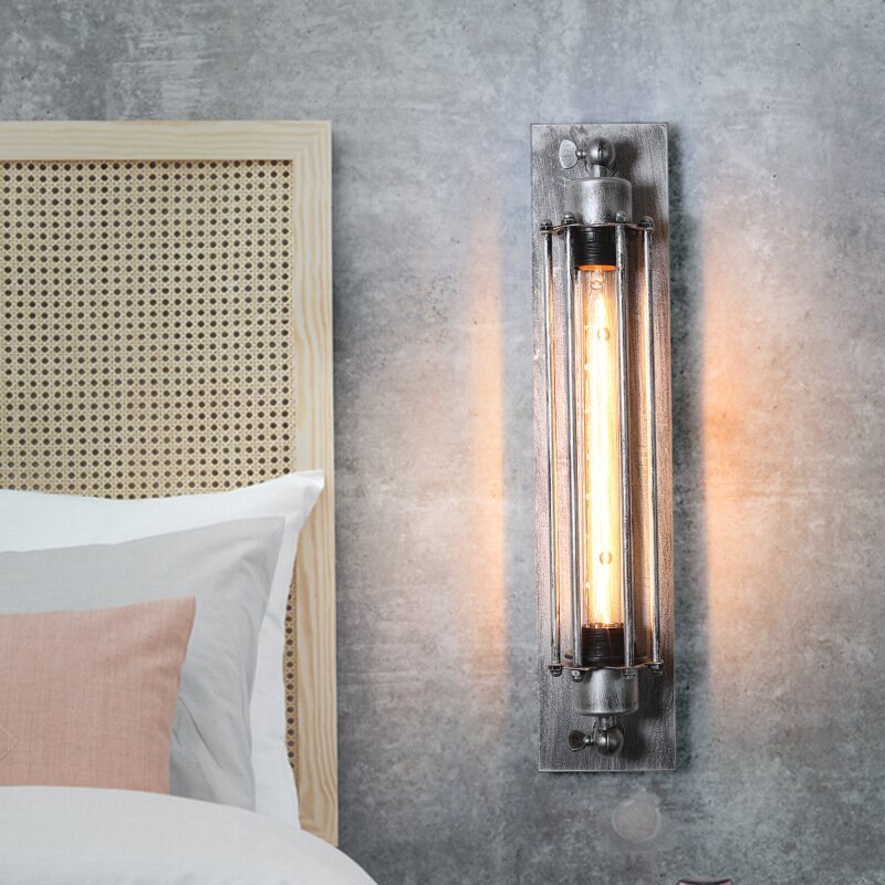 Silva Applique Murale Cylinderique Vintage, Métal/Verre, Noir/Rouge/Argent/Or, Salle de Bain - Neutralighting