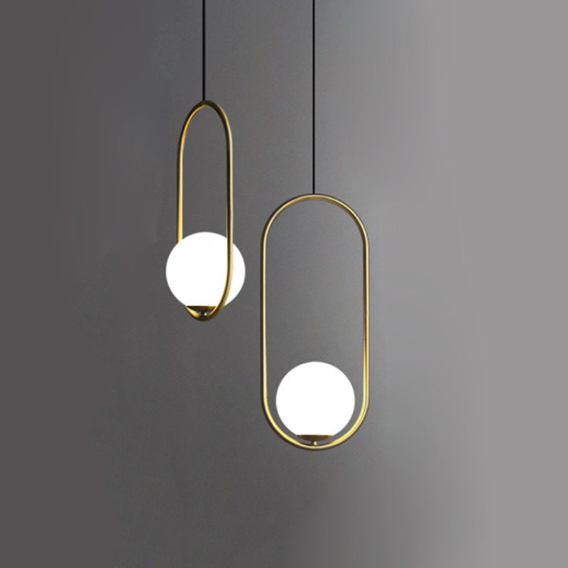 Ilra Suspension Anneau/Boule Moderne. Métal/Acrylique. Doré/Noir. Salon - Neutralighting