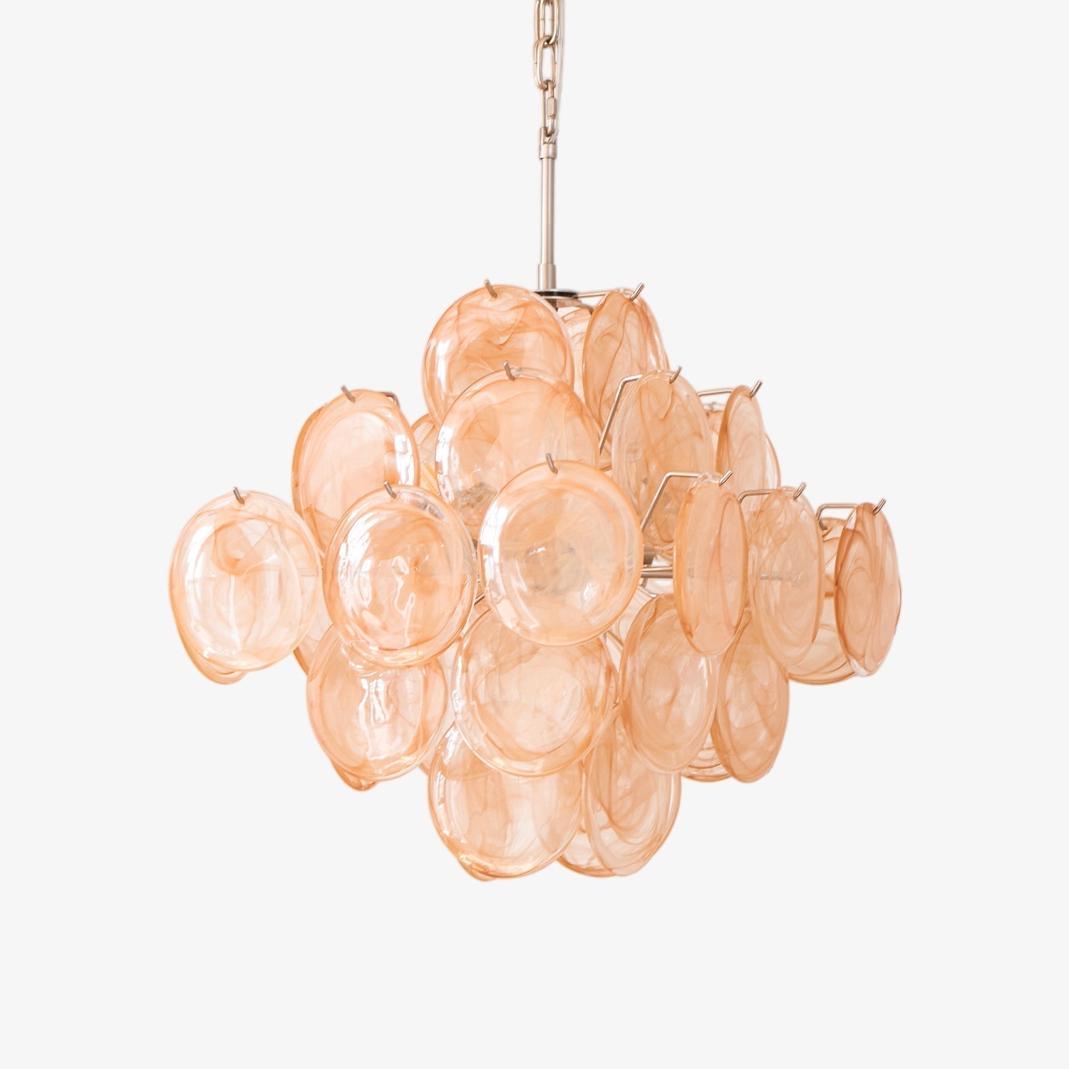 Aurora Chandelier Apricot Murano Glass Disc Layered Artistic - Letslighting