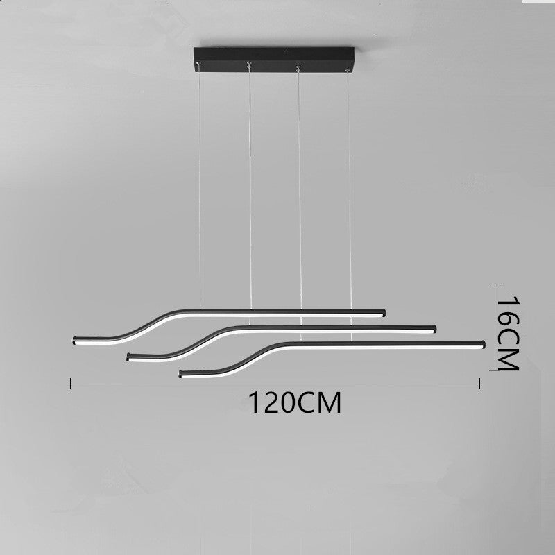 Arisha Lustre Linéaire Minimaliste, Metal/Gel de silice, Noir/Blanc, Chambre - Neutralighting
