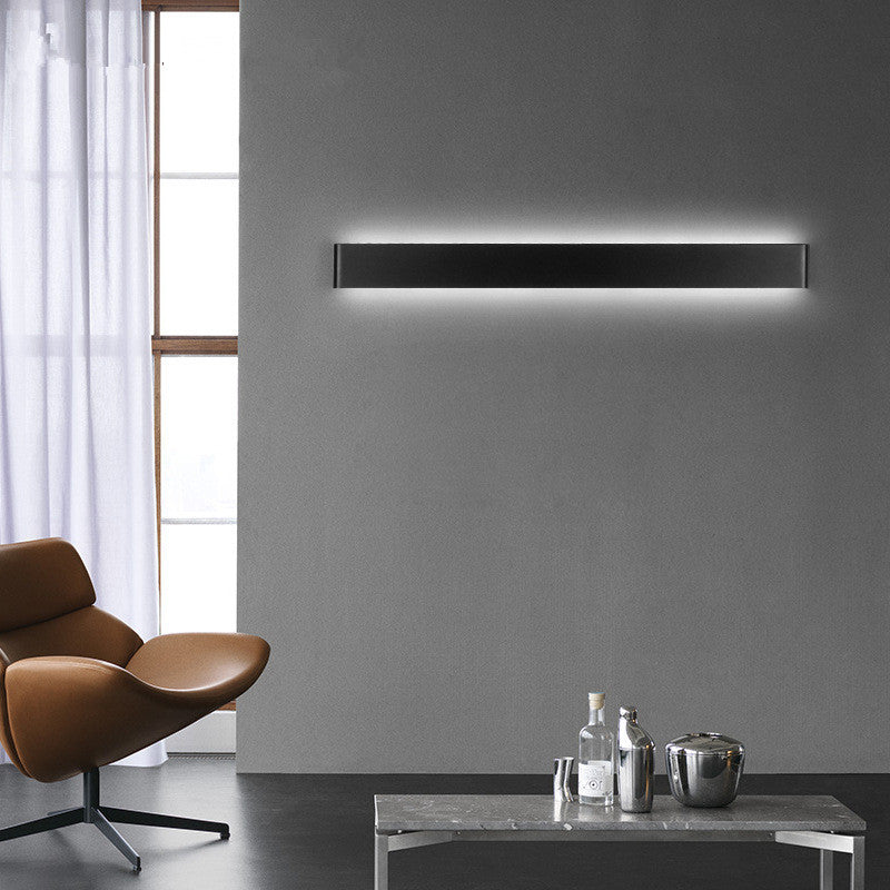 Ray Applique Murale Rectanglaire Minimaliste, Métal/Acrylique, Noir/Blanc, Salle de Bain