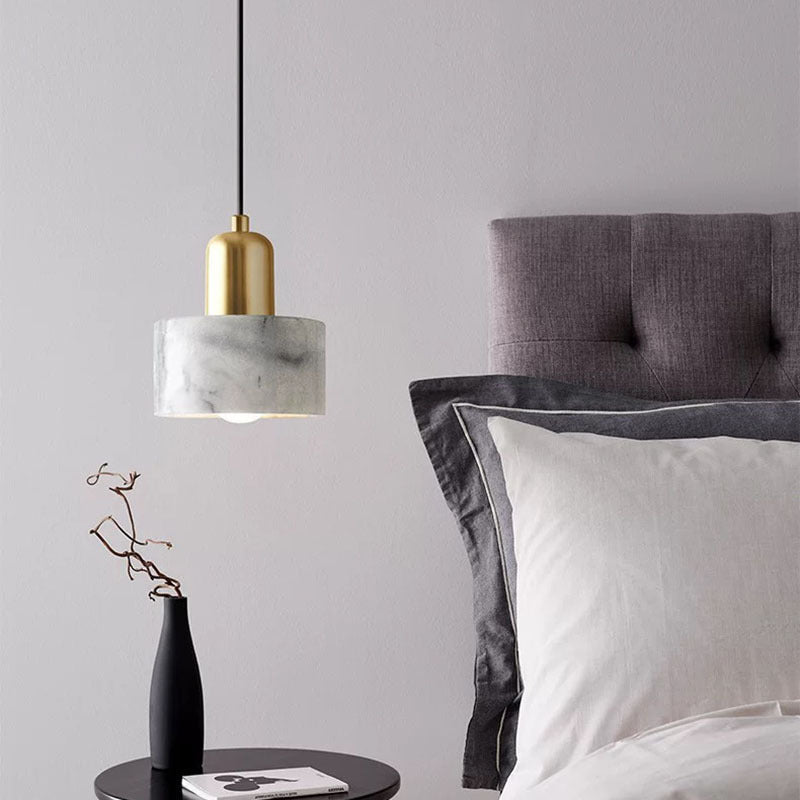 Arisha Suspension Cylindre Contemporaine, Acrylique/Metal, Blanc/Vert, Salon - Neutralighting