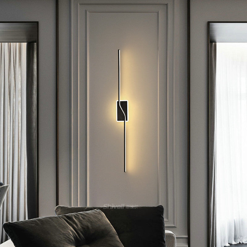 Arisha Applique Murale Linéaire Minimaliste, Métal, Or/Noir, Salle de Bain - Neutralighting