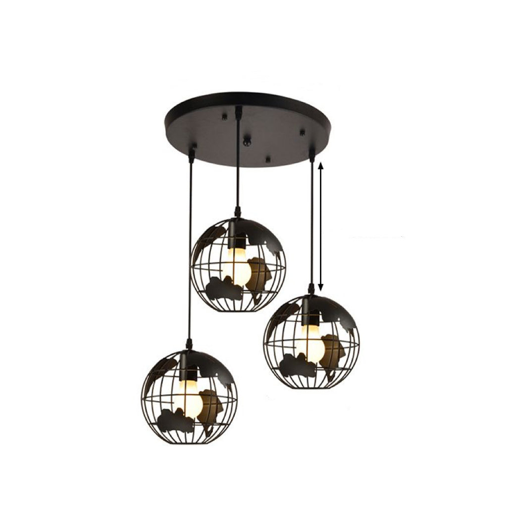Silva Suspension Sphère/Multi Moderne, Métal, Noir/Blanc, Salon - Neutralighting